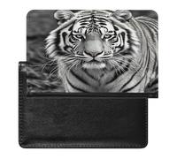 Black And White Tiger Passport Holder with Card Slots Portable Passport Cover Compact Waterproof Passports Protector