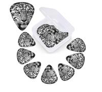 Black and white tiger Print Guitar Picks 12 Pack Guitar Plectrums with Storage Box Bass Picks For Acoustic Guitar Bass Electric Ukulele Includes 0.46mm, 0.71mm, 0.96mm
