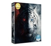 Black and White Tiger Puzzles for Adults 1000 Pieces Art, Challenging Animal Landscape Wildlife Jigsaw Puzzles, Pretty Fantasy Gorgeous Eyes Scenic Puzzle