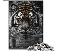 Black And White Tiger Puzzles for Teenagers Teens 1000pc Puzzle, Family Activity Fun at Home Activities, Birthday Present,Travel Gifts (size 50x75cm)