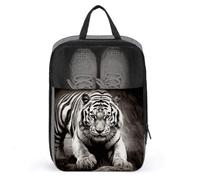 Black And White Tiger Shoe Bag Shoe Bags for Travel Waterproof Shoe Bag Shoes Storage Organizer with Zipper & Handle Sneaker Bag Shoe Pouch Golf Shoe Bag Soccer Cleat Bag, style, One Size, Shoe Bags