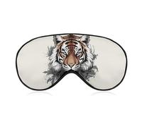 Black and White Tiger Sleep Mask Comfort Travel Eye Masks with Adjustable Elastic Strap Soft Funny Block Light Sleep Eye Cover for Side Sleeper for Nap Men Women Gift