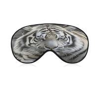 Black and White Tiger Sleep Mask Personality Eye Sleep Shade Cover Comfortable Breathable Sleeping Blindfold Soft Comfortable Night Eye Cover Adjustable Band Eye Mask for Men Women