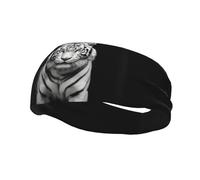 Black and White Tiger Sweatbands Instant Cooling Moisture Wicking Sport Headbands for Men Workout Headband for Women Running Headband Stretch Tennis Athletic Sweatband Unisex Hairband