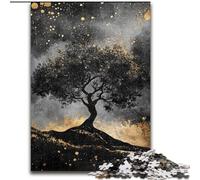 Black And White Tree of Life Adult Jigsaw Puzzles 1000 Pieces, Brain Intelligence Challenge Addictive Toys Birthday Gifts for Age 14+ (26x38cm)