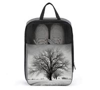 Black And White Tree Shoe Bag Travel Shoe Organizer Water-Resistant Shoe Pouch with Zipper Sneaker Dust Bag, gray, One Size, Modern