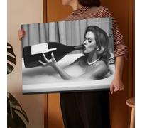 Black And White Trendy Canvas Poster Art Print Retro Fashion Luxury Modern Aesthetic Print Funky Home Decor Black And White Photography Wall Art For Woman Living Room Bedroom Bathroom(4)