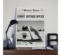 Black And White Trendy Newspaper Poster Art Print Sorry, Outside Office Vintage Women Time Newspaper Wall Art Decor For Bar Cart Women Or Girl Dorm Room Bedroom Living Room