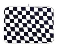 Black and White Twist Check Reusable Dish Drying mat 18x24 Rectangle Large Drainer mat Decorative Home Decor Essentials