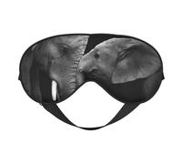 Black and White Two Elephants Double Sided Sleep Mask, Adjustable Blackout, Silk-Like Eye Mask for Sleeping,Travel, Soft, Breathable, Lightweight Comfortable Blindfold
