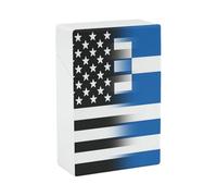 Black And White U.S.A Greece Flag Cigarette Case Box Holder Plastic for Women Men Normal Size