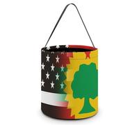 Black And White U.S.A. The Oromo Liberation Front Flag Large Easter Basket Candy Bags Canva Tote Bag Portable Hallowee Bucket