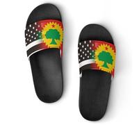 Black And White U.S.A. The Oromo Liberation Front Flag Summer Mens Slippers Women Shower Shoes Sandals Beach Pool