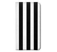 Black and White Vertical Stripes PU Leather Flip Case Cover For LG Q Stylo 4, LG Q Stylus