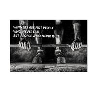 Black And White Weightlifting Poster Winners Are Not People Who Never Fail, Fitness Bodybuilding Gym Lovers Poster Fitness Decor 40X60Cm Unframed