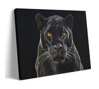 Black And White Wildlife Animal Canvas Wall Art, Stylish Bláck Pánther Leopard Modern Artwork Hanging Paintings Poster for Office Bedroom Kitchen And Living Room Decor 12x18inch(30x45cm)