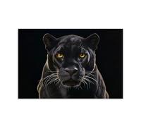 Black And White Wildlife Animal Canvas Wall Art, Stylish Bláck Pánther Leopard Modern Artwork Hanging Paintings Poster for Office Bedroom Kitchen And Living Room Decor 16x24inch(40x60cm)