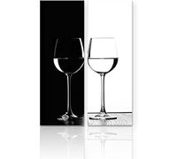 Black and White Wine Wall Art Kitchen Pictures Wine Glass Cups Wall Decor Dining Room Bar Contemporary Artwork Abstract Pub Canvas Prints Painting for Living Room Table Home Decorations 12x32” 2 Piece