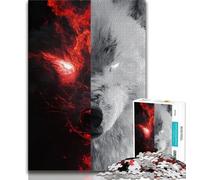 Black And White Wolf 2000 Piece Jigsaw Puzzles for Teenagers,Learning Educational Toys Family Games Unique Birthday And Gifts 70x100cm