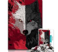 Black And White Wolf 2000 Pieces Jigsaw Puzzle For Adults Teens,Challenging Game Toys Every Piece Is Unique - Challenging Family Fun Game 70x100cm