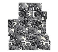 Black and White Wrapping Paper - 6 Sheets Botanical Gift Wrap For Men Women Kids Teens - Birthday Christmas Wedding Housewarming - Tropical Leaf Palm Monstera - Comes With Tags by Central 23