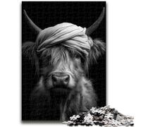 Black And White Yak Puzzles for Teenagers Teens 1000pc Puzzle,Brain Teaser Game Wall Decoration Unique Birthday And Xmas Gifts (50x75cm)