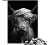 Black And White Yak Puzzles for Teenagers Teens 1000pc Puzzle, Relax Games Enhance Love between Couples for Age 14 (50x75cm)
