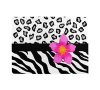 Black And White Zebra And Cheetah Skin And Pink Flower,500 Pieces Puzzles for Adults-Wooden Jigsaw Puzzle for Adults Elderly