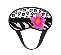 Black and White Zebra and Cheetah Skin and Pink Flower, Full Eye Covers Light Blocking Eye Masks Blackout Sleep Eye Muffs