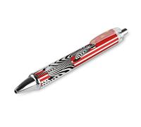 Black And White Zebra And National Flag Black Ballpoint Pens Fine Point (0.5mm) Black Ink Pen Retractable Ball Point Pens with Comfortable Full Grip for Journaling, And Office Writing Ideal 1 PCS