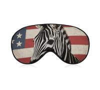 Black and White Zebra and National Flag Sleep Mask with Adjustable Strap, Breathable Sleep Masks for Women Men, Soft Eye Mask for Side Sleepers, Travel, Office Nap, Airplane & Blocking Light