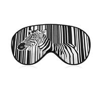 Black and White Zebra Barcode Sleeping Blindfold Mask Cute Eye Shade Cover with Adjustable Strap for Women Men Night