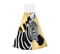 Black and white zebra Coral fleece hand towel, super absorbent hanging kitchen towel, children's adult bathroom kitchen hanging hand towel