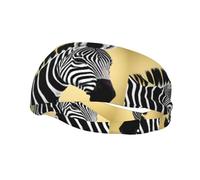 Black and White Zebra Pattern Sports Sweatband Headscarf Head Bands for Women Men Suitable for Running Yoga Fitness Football