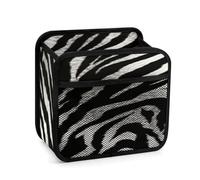 Black And White Zebra Print Car Backseat Organizer with Clear Tablet Holder, Multi Pockets Waterproof Oxford Kick Mat Storage Bag, Universal Auto Seat Back Storage Caddy for Drinks Travel Essentials
