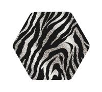 Black and White Zebra Print Coasters 4 Pcs Drink Coasters with Holder Leather Coaster Coffee Cup Pad Drinking Cup Mat Set Coffee Table Drinks Coasters for Modern Home Decor 4inch