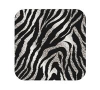 Black and White Zebra Print Coasters 4 Pcs Drink Coasters with Holder Leather Coaster Coffee Cup Pad Drinking Cup Mat Set Coffee Table Drinks Coasters for Modern Home Decor 4inch