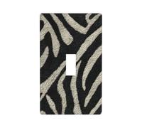 Black and White Zebra Print Pattern Light Switch Cover Decorative Single Toggle 1 Gang Wall Plate for Kitchen Farmhouse Bedroom Bathroom Art Decor