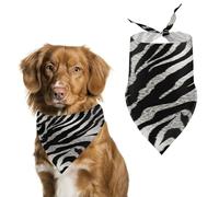 Black and White Zebra Print Pet Scarf Adjustable Pet Accessories Triangular Scarf Washable Floral Print Puppy Bib Bandana Stylish Comfortable Cat Scarves for Holiday Scarfs