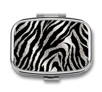 Black and White Zebra Print Pill Box Pill Case Cute Pill Organizer Pill Holder Medicine Pill Organizer Pill Container Daily Pill Organizer Small Pill Box Pill Case for Purse Pocket
