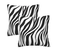 Black and White Zebra Print Striped Throw Pillow Covers 18x18 in Sets of 2 Couch Pillow Case Modern Decorative Square for Home Living Room Bedroom Bed Cushion Outdoor