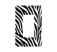 Black and White Zebra Stripes Pattern Light Switch Wall Plate Faceplate Cover Single Rocker 1 Gang Decorator Outlet Receptacle Covers for Home Kitchen Room Bathroom Decor