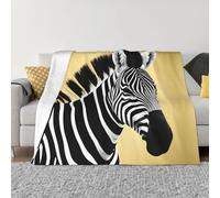 Black and White Zebra Throw Blanket Warm Ultra-Soft Micro Fleece Blanket for Couch Bed Living Room Camping Decor, 60"x50"