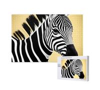 Black and white zebra Wooden Puzzle 1000 Pieces â€“ Color Box Packaging Family Leisure Challenge with Indoor Decoration