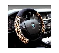 (Black and Yellow Panther, Type D) Autumn and winter car steering wheel cover leopard print plush cover winter warm non-slip four seasons universal