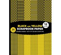 Black and Yellow Scrapbook Paper: Double Sided Geometric Patterns 24 Sheets of Light Gold, Bee Elegant Two Colors for Crafts - 12 Designs - 2 Sheets/Design - 8.5"x11"
