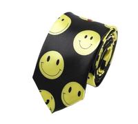 Black and Yellow Smile Emoji Funny Face Print Necktie Tie Celebration Festival Party