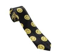 Black and Yellow Smile Face Print Necktie Tie Celebration Festival Party