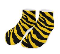 Black And Yellow Zebra Print Men's Ankle Low Socks 1 Pair No Show Sock Low-Cut Athletic Socks for Women