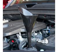 Black Angled-Top Fuel Funnel With Mesh Filter For Cleaner, Easier Refuelling